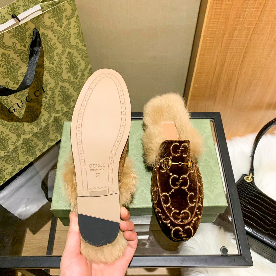 1YB50Z  1：1High quality rabbit fur slippers