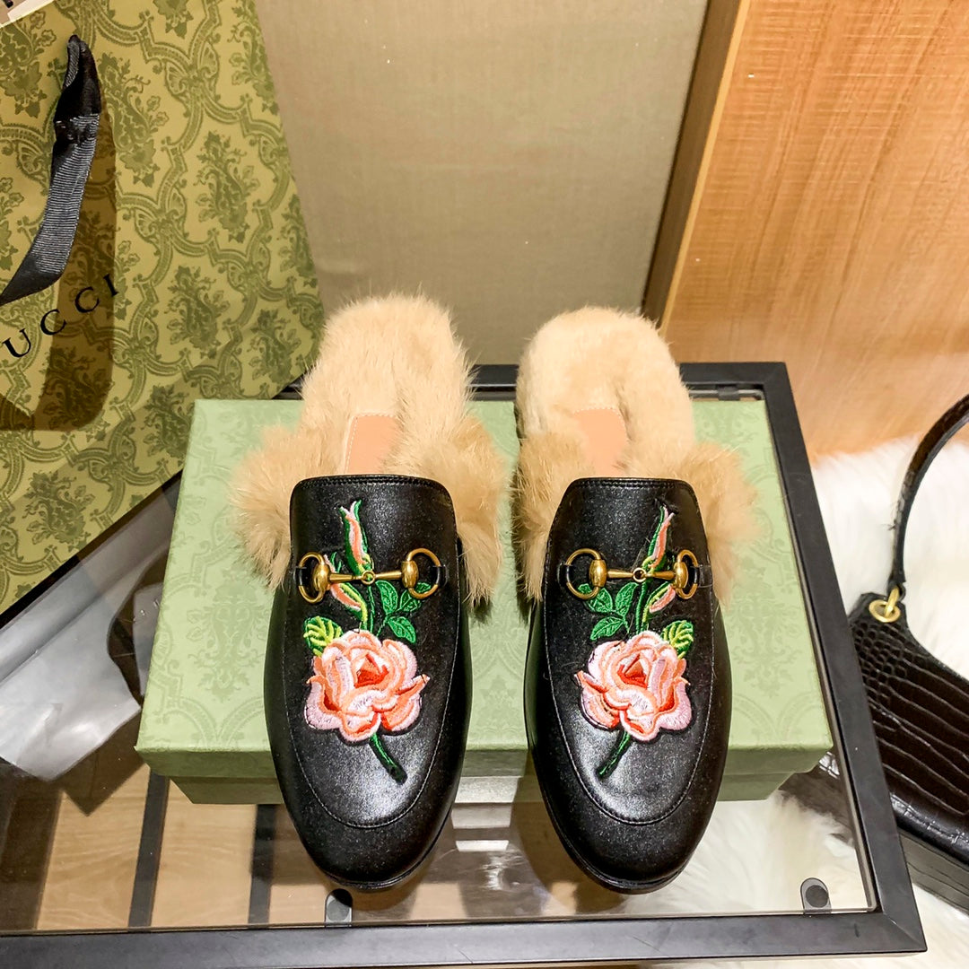 1YB50Z  1：1High quality rabbit fur slippers