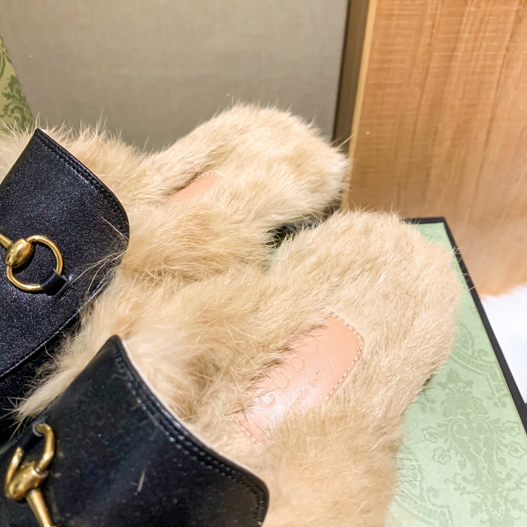 1YB50Z  1：1High quality rabbit fur slippers