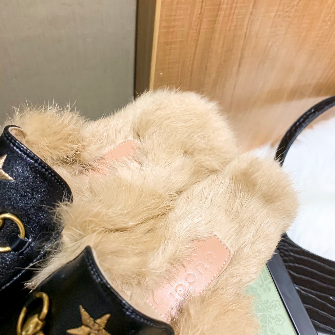 1YB50Z  1：1High quality rabbit fur slippers