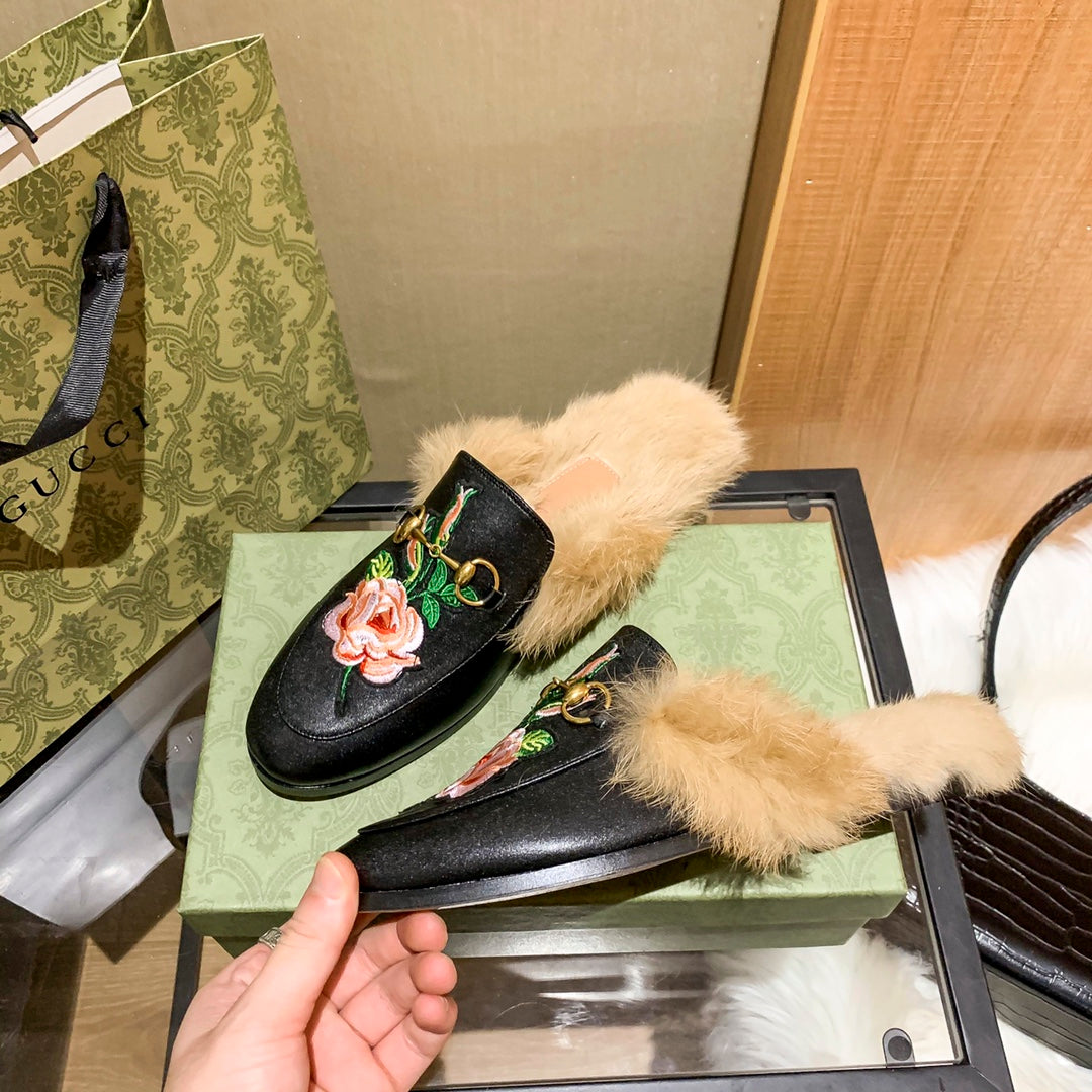 1YB50Z  1：1High quality rabbit fur slippers