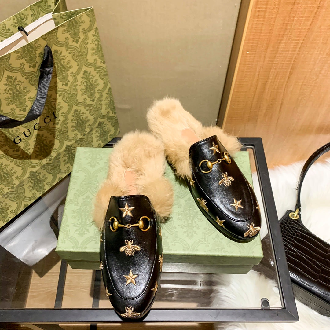 1YB50Z  1：1High quality rabbit fur slippers