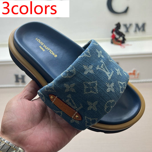 54E100Z   High quality leather slippers Sole thickness 5cm