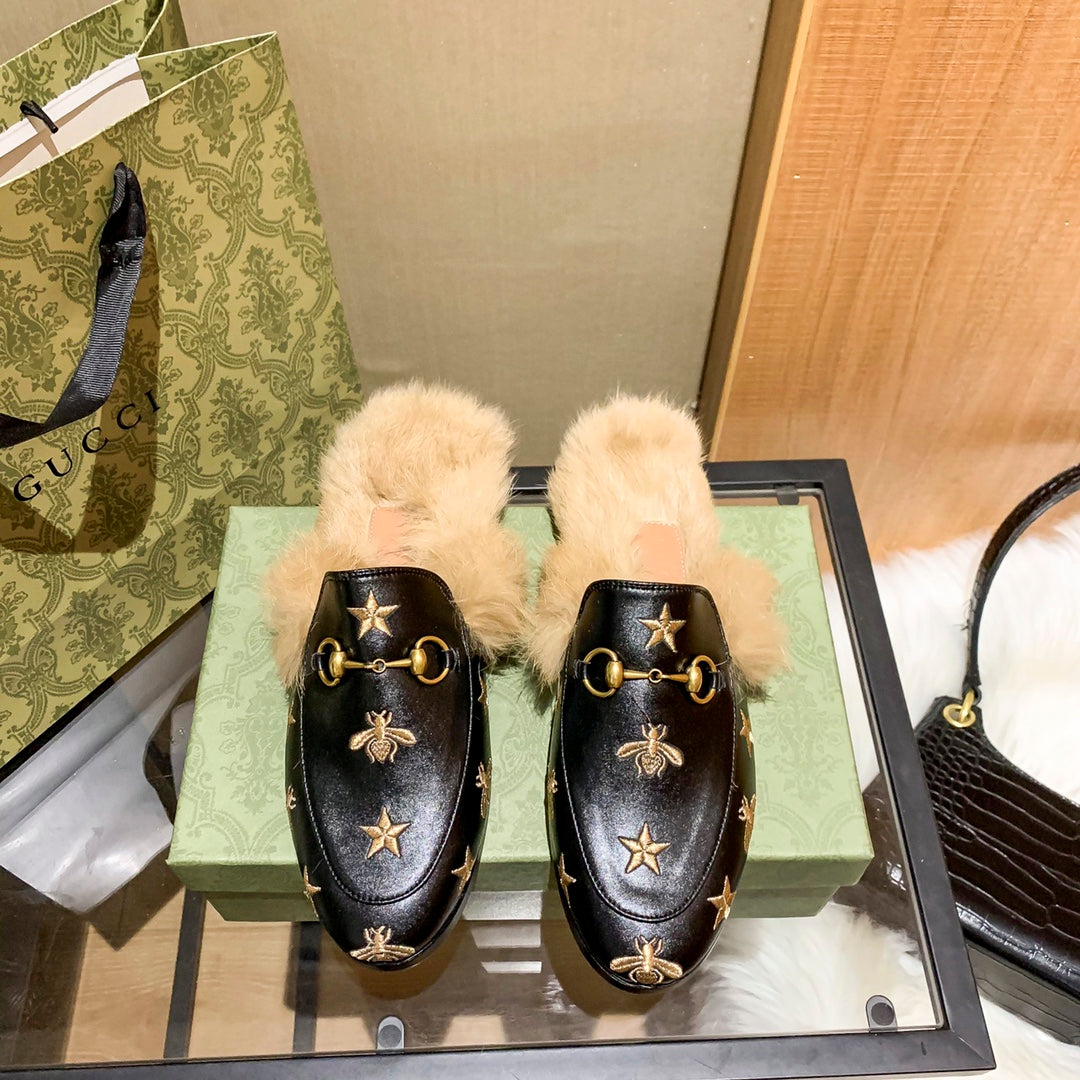 1YB50Z  1：1High quality rabbit fur slippers