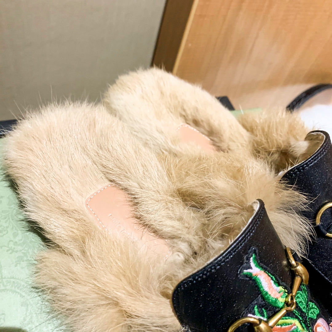 1YB50Z  1：1High quality rabbit fur slippers