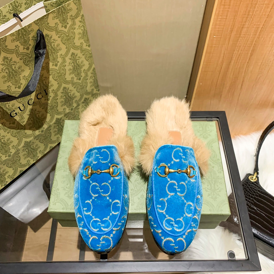 1YB50Z  1：1High quality rabbit fur slippers