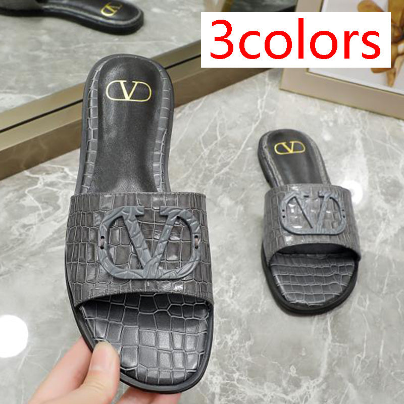 1:1 High quality leather slippers 2YVL41Z