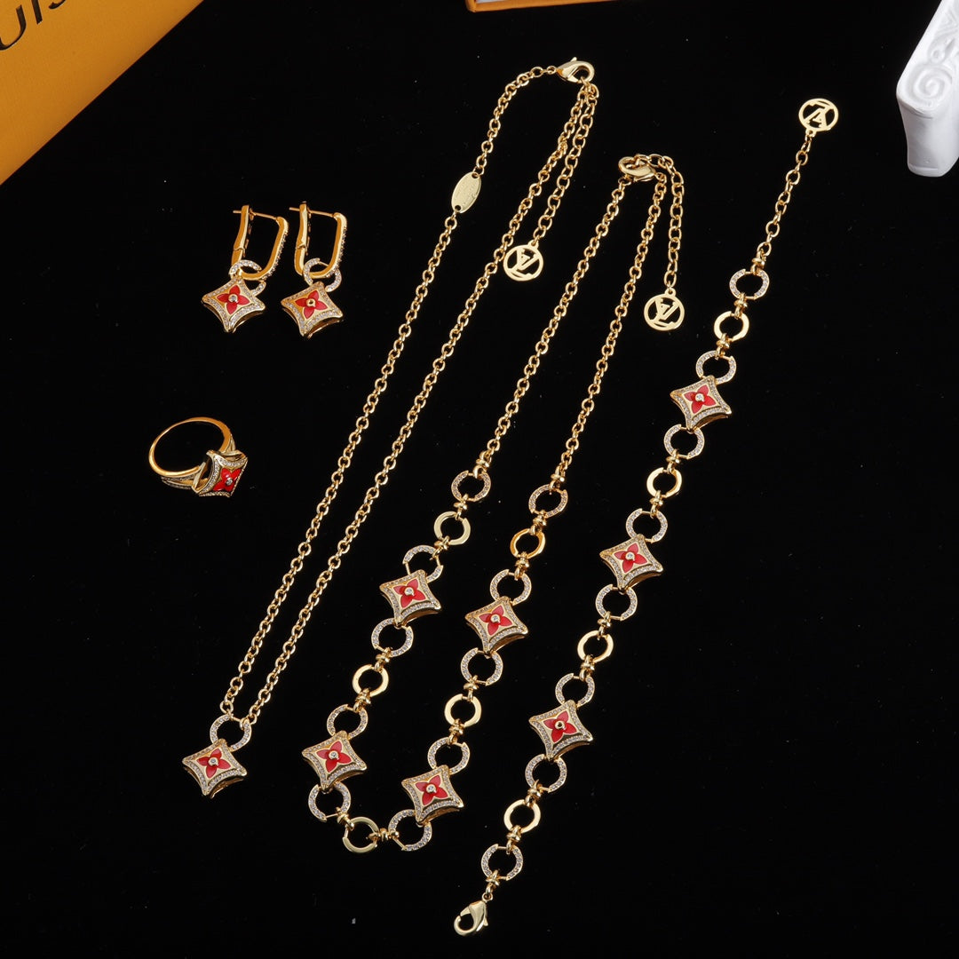 1NE6X Fashionable high -quality necklace bracelet earrings