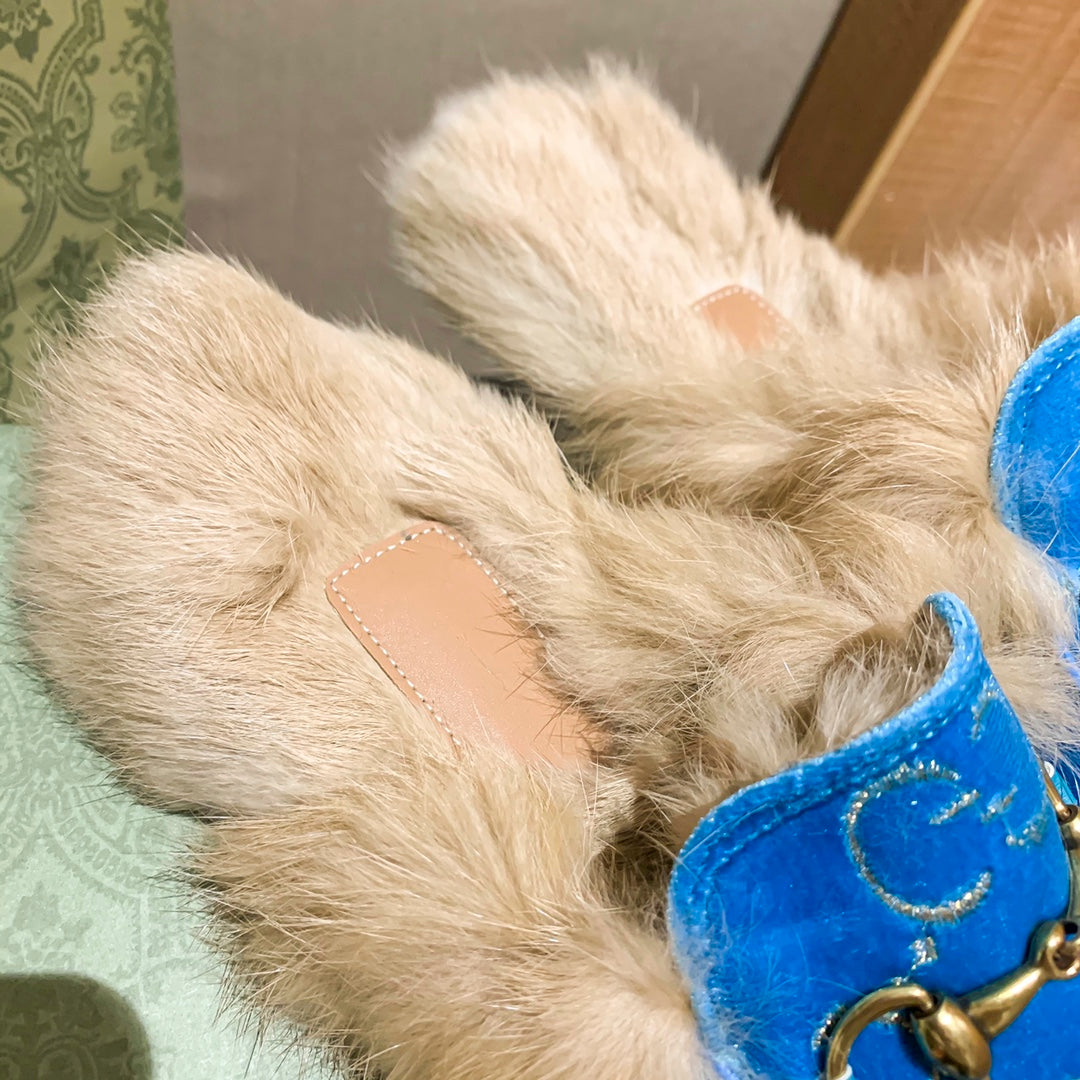 1YB50Z  1：1High quality rabbit fur slippers