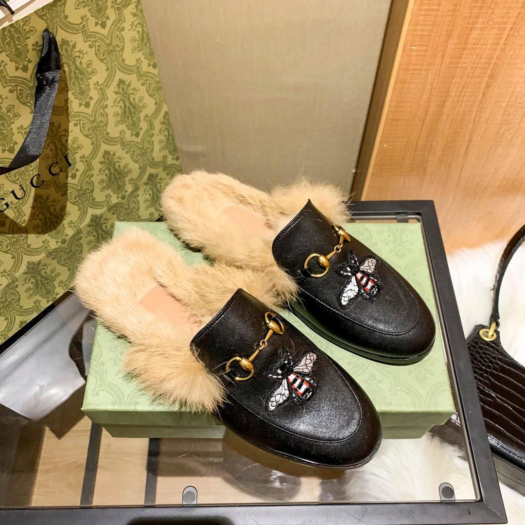 1YB50Z  1：1High quality rabbit fur slippers