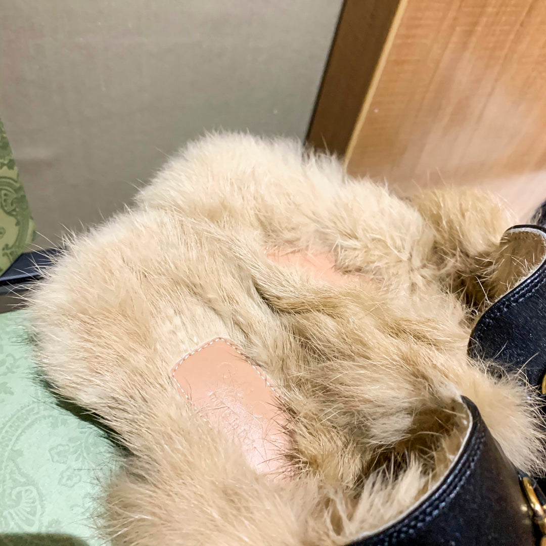 1YB50Z  1：1High quality rabbit fur slippers