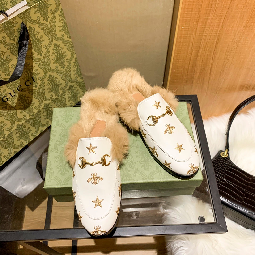 1YB50Z  1：1High quality rabbit fur slippers