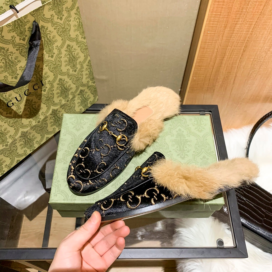 1YB50Z  1：1High quality rabbit fur slippers