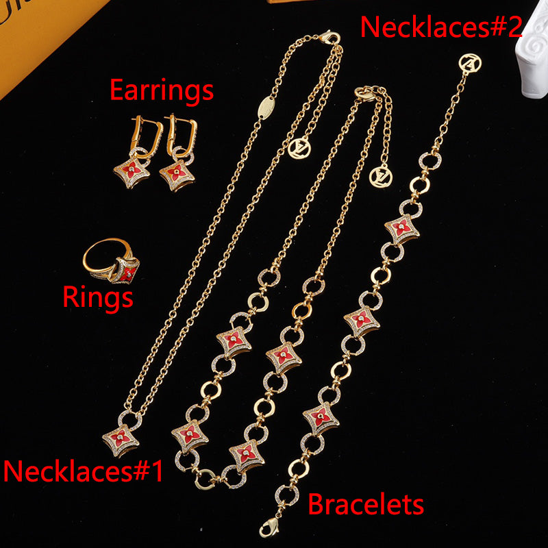 1YE339X  Fashion high -quality Earrings Bracelets Necklaces Rings