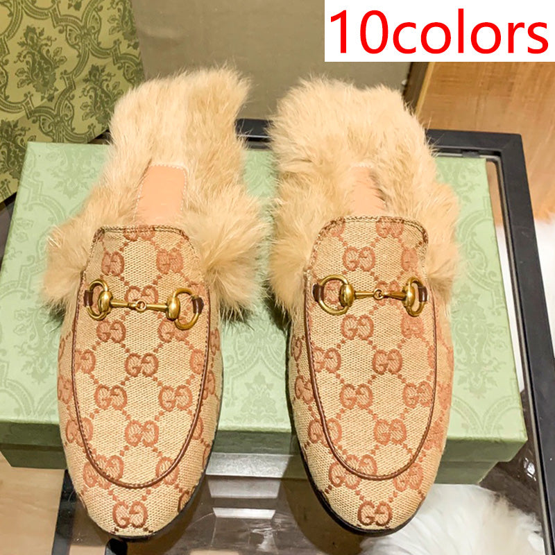 1YB50Z  1：1High quality rabbit fur slippers