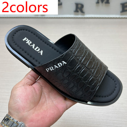 54PD74Z   High quality leather slippers