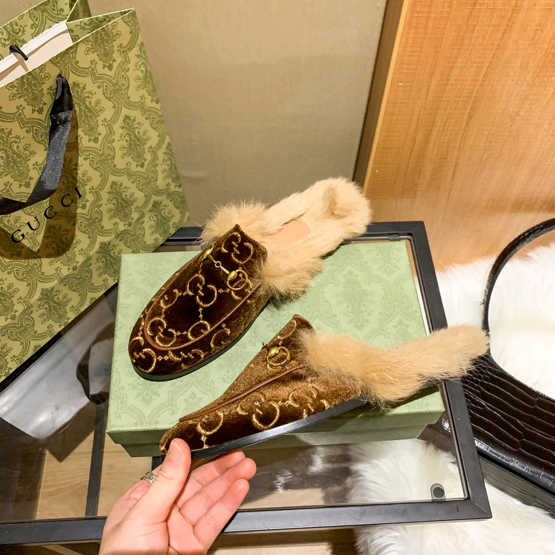 1YB50Z  1：1High quality rabbit fur slippers