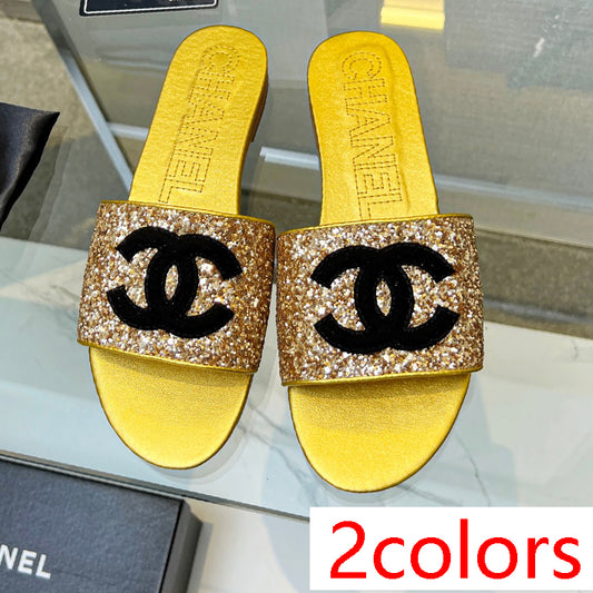 1:1 High quality leather slippers 2YC10Z