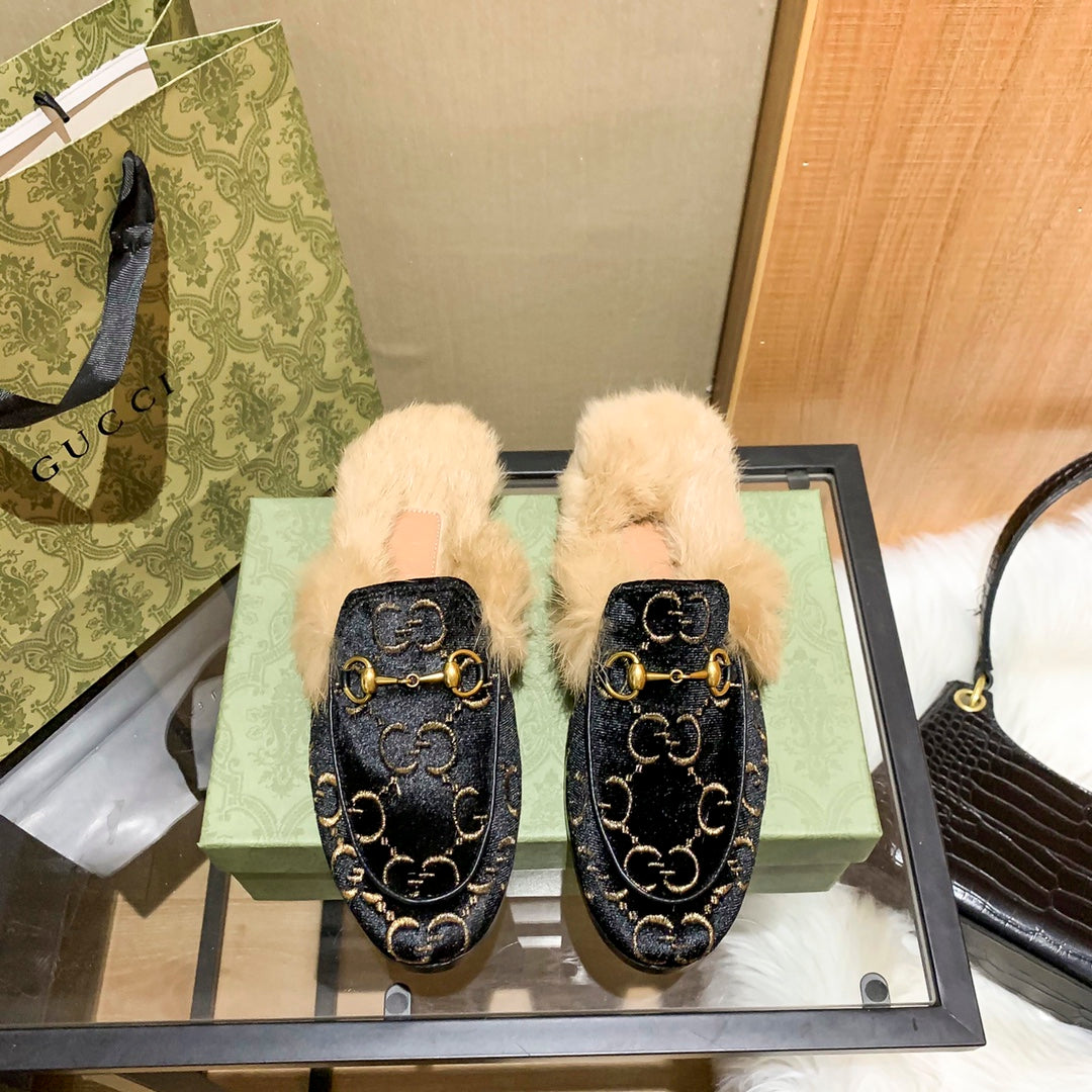 1YB50Z  1：1High quality rabbit fur slippers