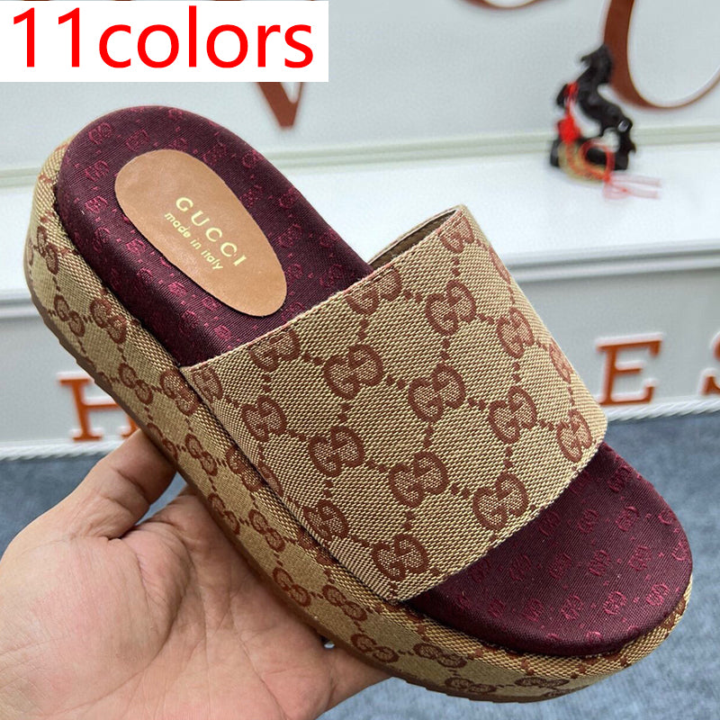 54B122Z   High quality leather slippers  Sole thickness 5.5cm