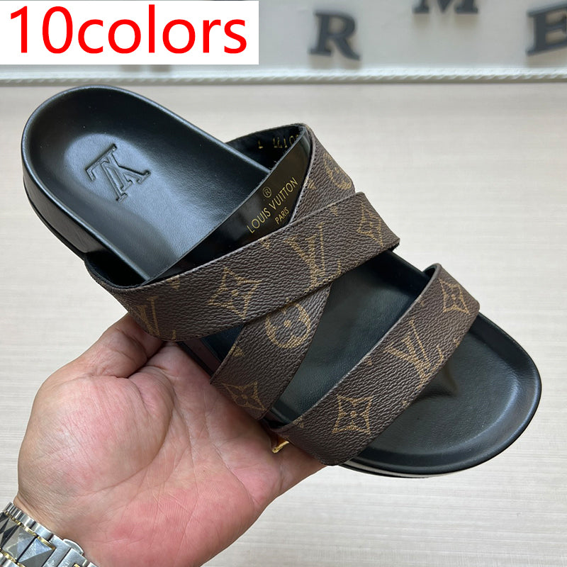 54E89Z   High quality leather slippers