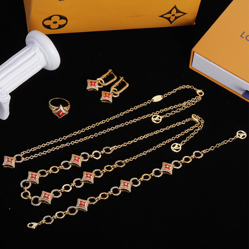 1NE6X Fashionable high -quality necklace bracelet earrings