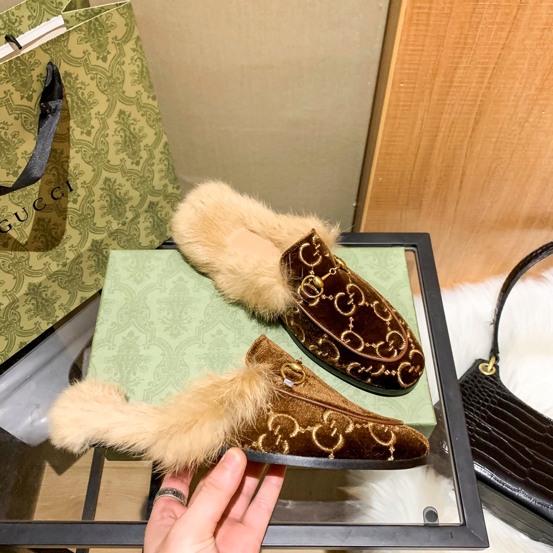 1YB50Z  1：1High quality rabbit fur slippers