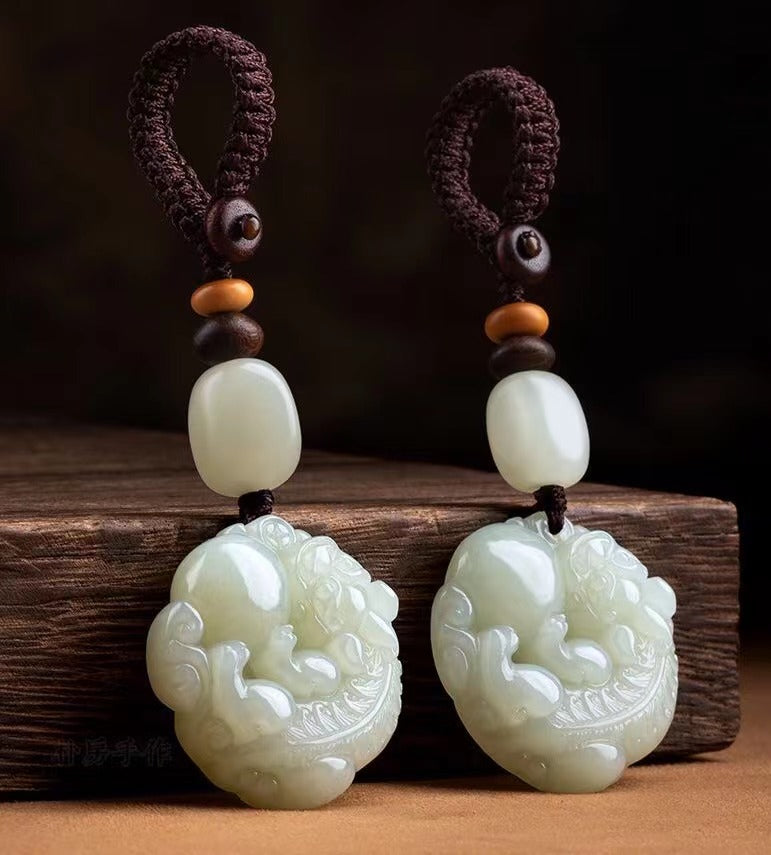 PD0045 Fashion High Quality Jade Keychain Chinese Style Accessories