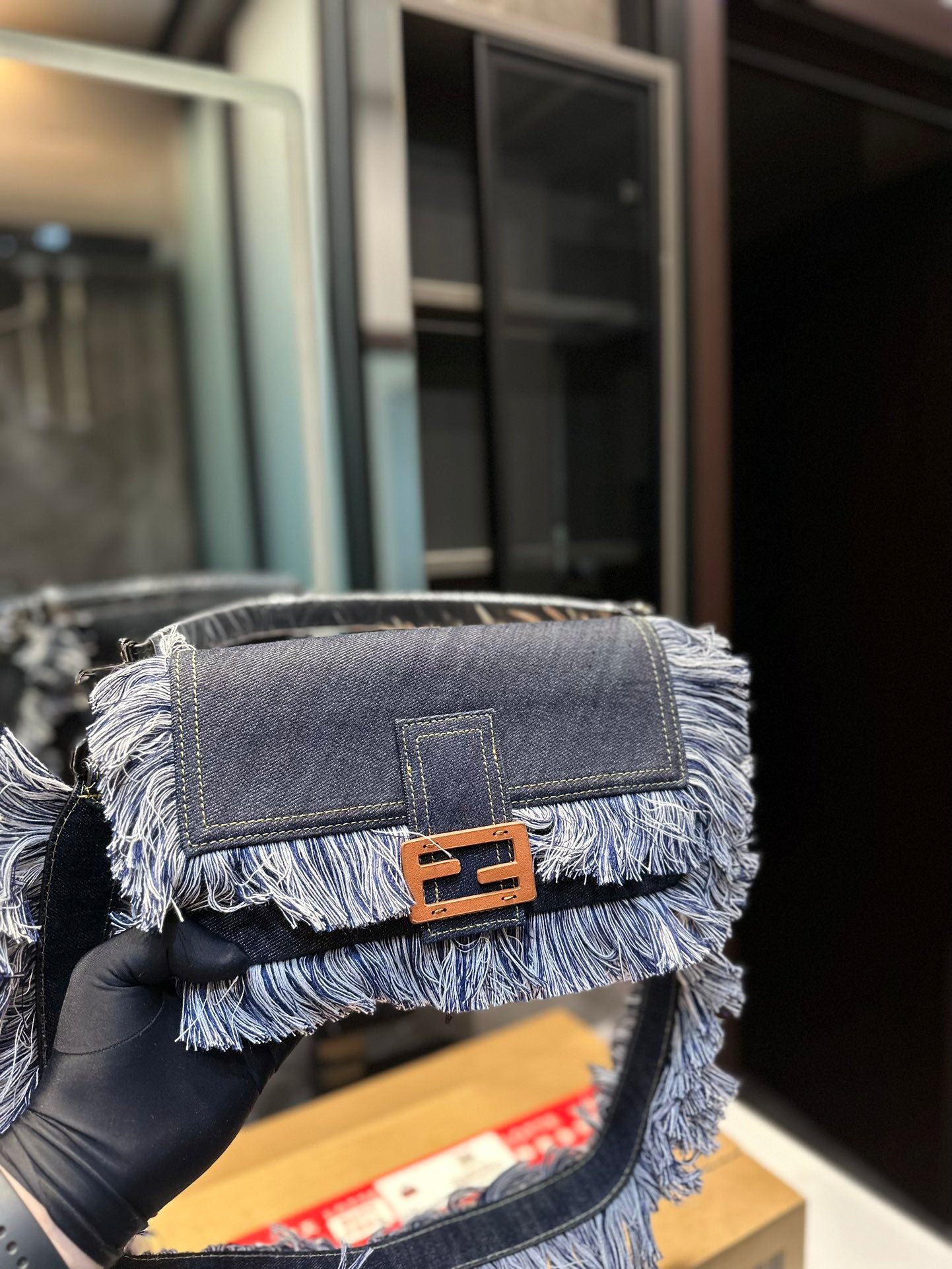 6XF77B ( fashion Denim material bag)